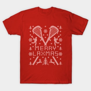 Merry Laxmas Funny Lacrosse Ugly Christmas Sweater T-Shirt